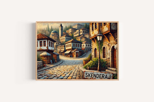Skenderaj Art Wall Print - Kosovo Travel Poster, Europe City Gift, Housewarming Decor, Skenderaj Map Illustration, Unique Kosovo Artwork