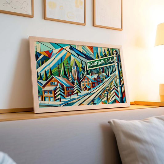 Mountain Road Print - Vermont Wall Art, Stowe Travel Poster & Housewarming Gift, Scenic Mountain Road