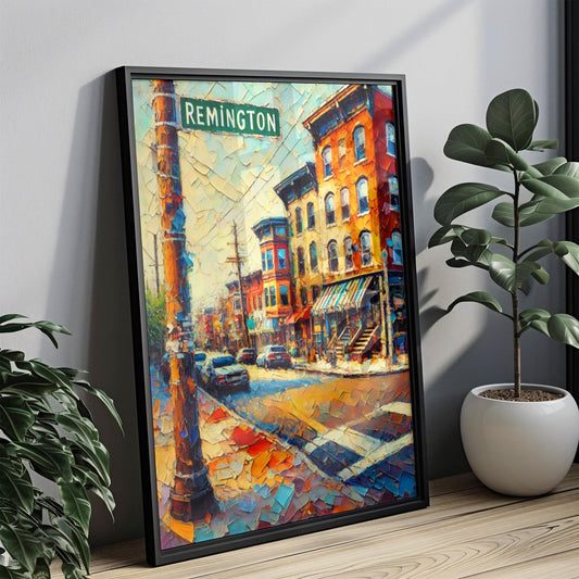 Baltimore Wall Art Remington Print Travel Poster Maryland Gift USA Housewarming Decor