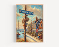 Bearskin Neck Oil Painting Art Print: Rockport Coastal Village Travel Poster