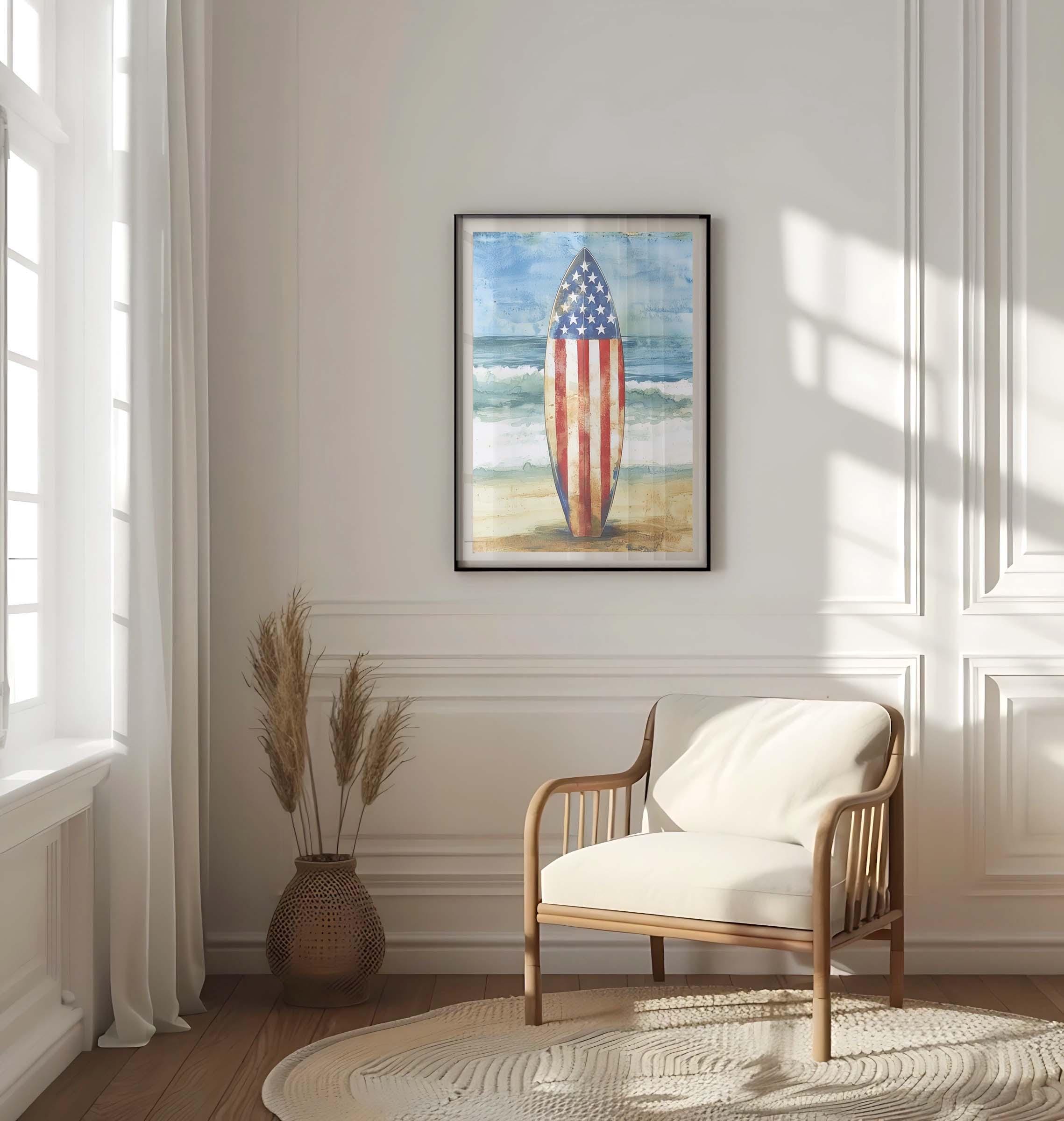 Surfing Wall Art Patriotic - United States