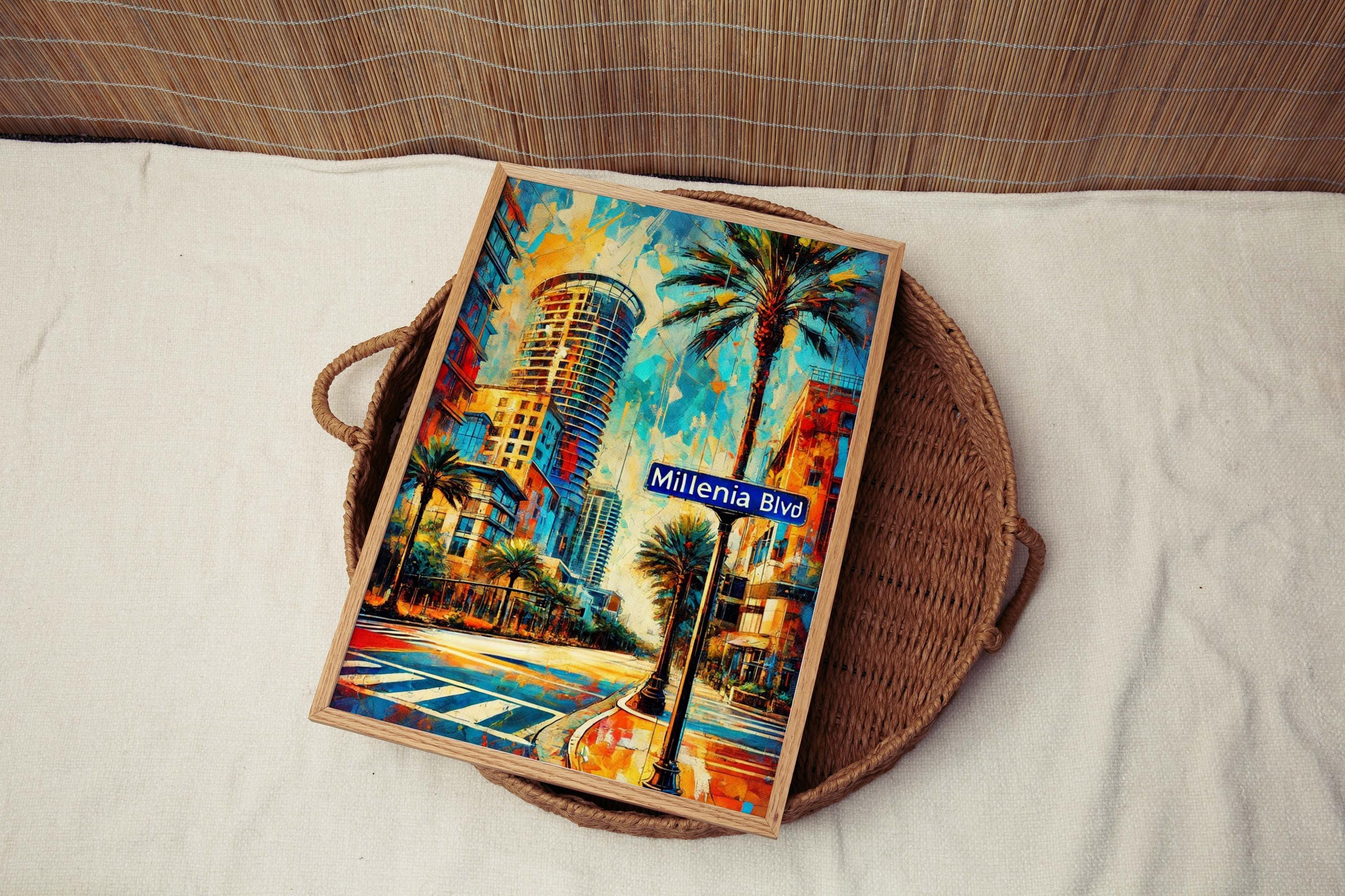 Millenia Boulevard Modern Poster - Orlando, Florida, USA