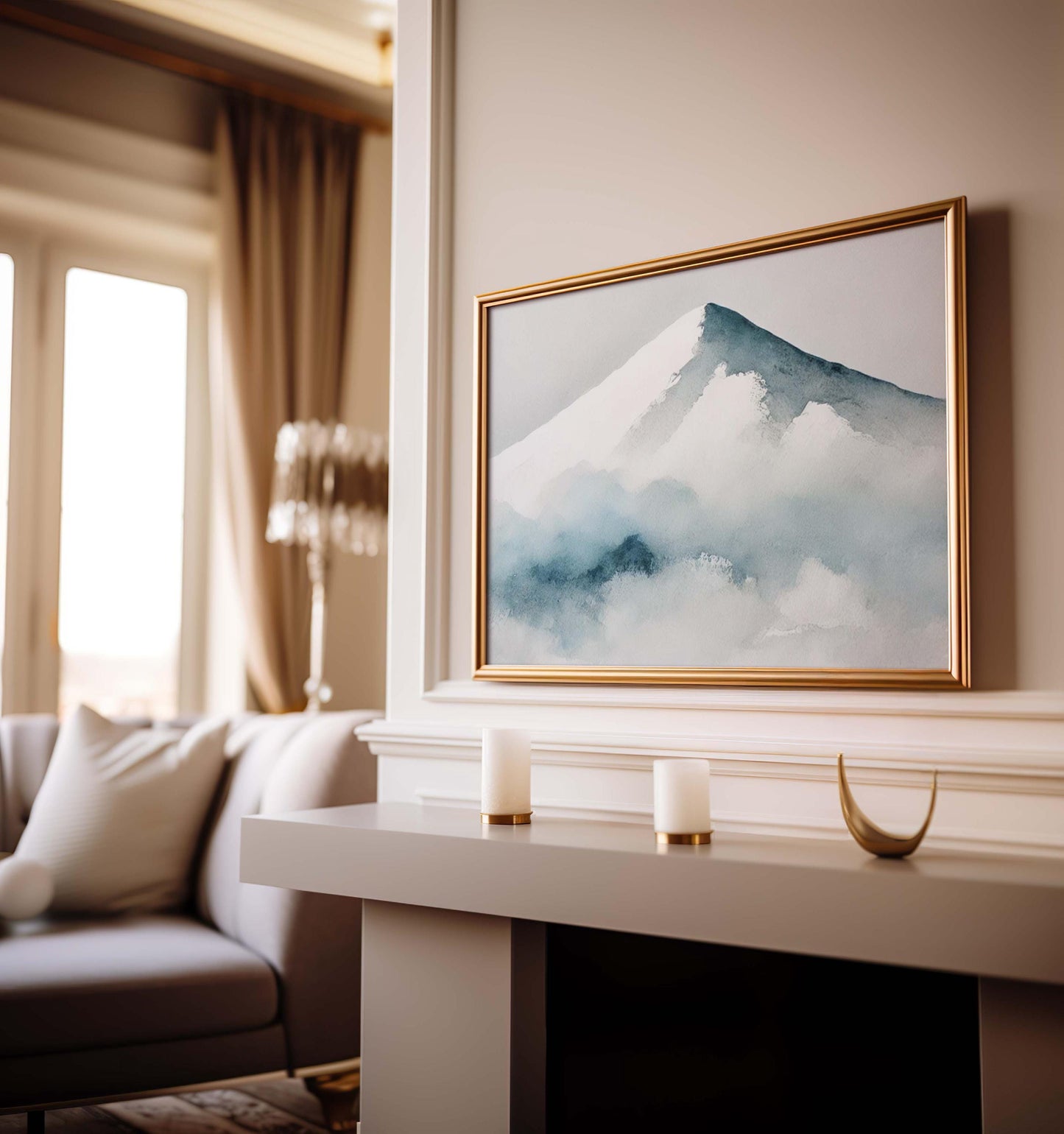 Nature Gift Mountain Wall Art, Snowy Landscape Print, Home Decor, Housewarming & New Home Art, Family Rustic Nature Poster