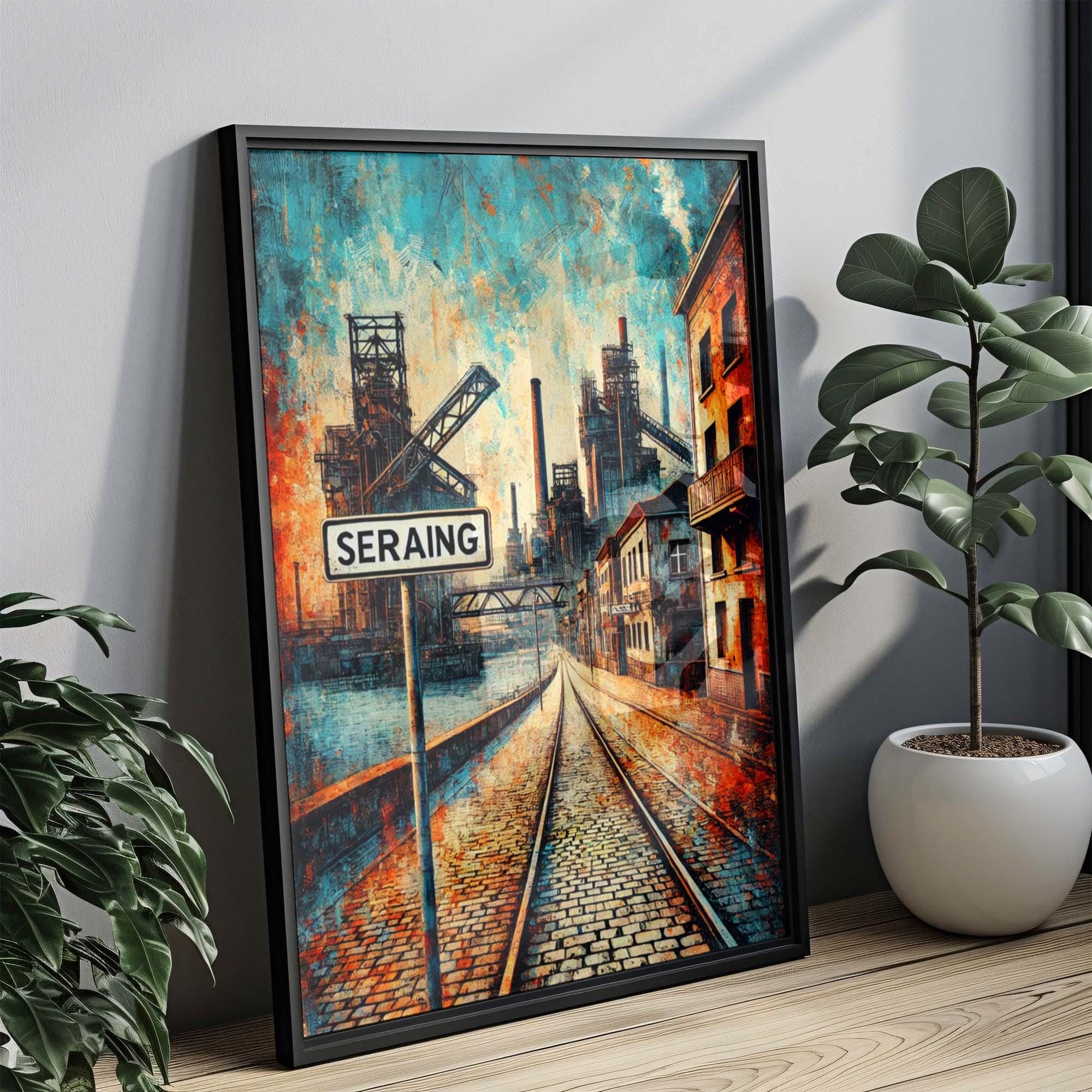 Seraing Art Wall Print - Belgium City Travel Poster, European Home Decor, Housewarming Gift, Seraing Wall Art, Austria Travel Gift