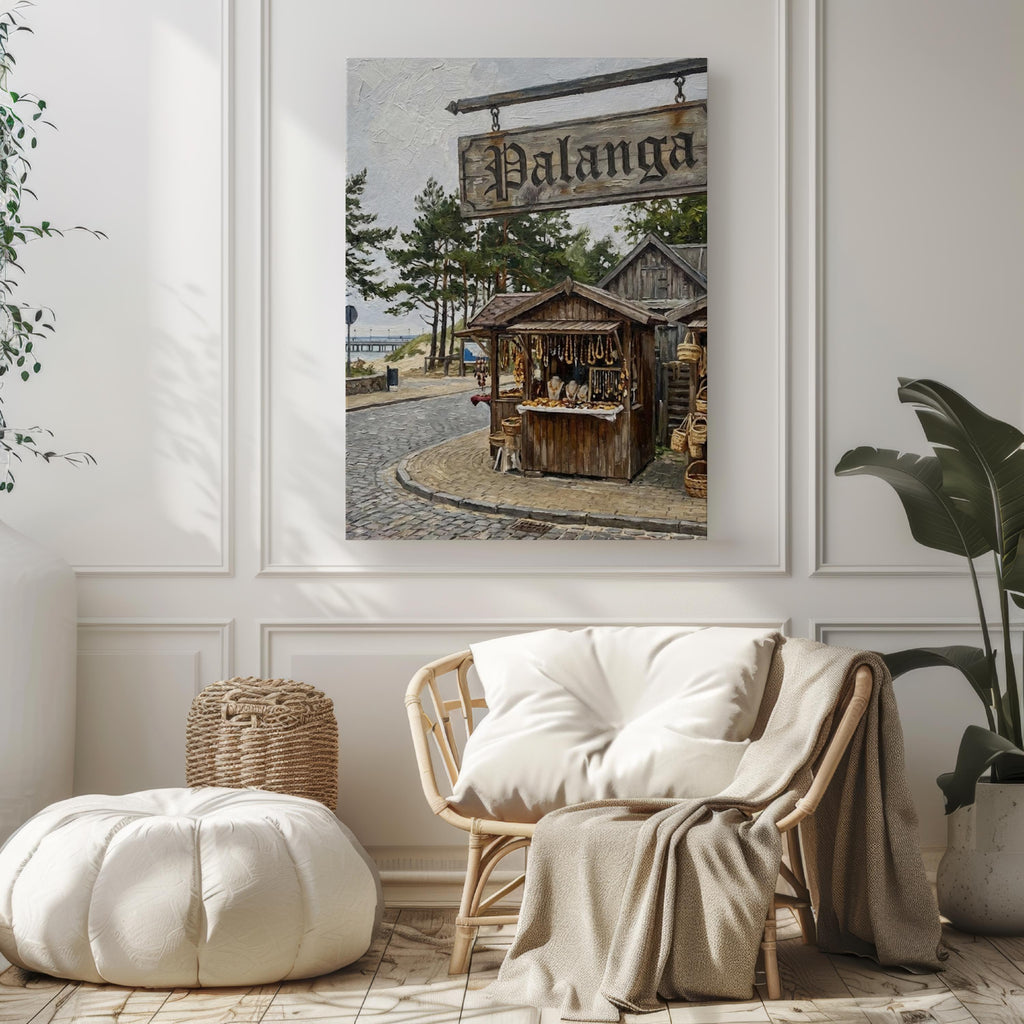 Palanga Street Sign Art Print: Lithuania Baltic Coast Travel Poster