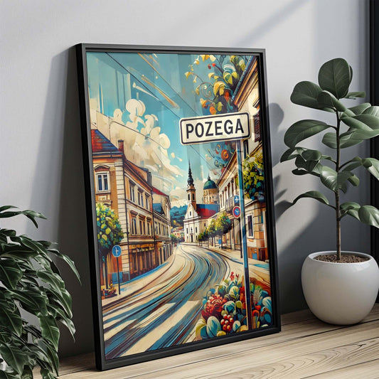 Požega Art Print - Croatian City Travel Poster, European Wall Art, Housewarming Gift, Požega Decor, Croatia Travel Print