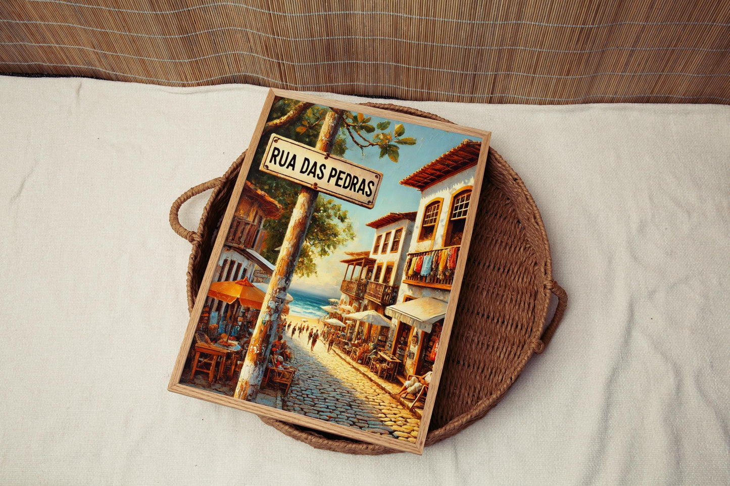 Rua das Pedras Wall Art, Búzios Brazil Print, Seaside Street Scene, Coastal Travel Poster, Brazil Travel Souvenir, Housewarming Gift