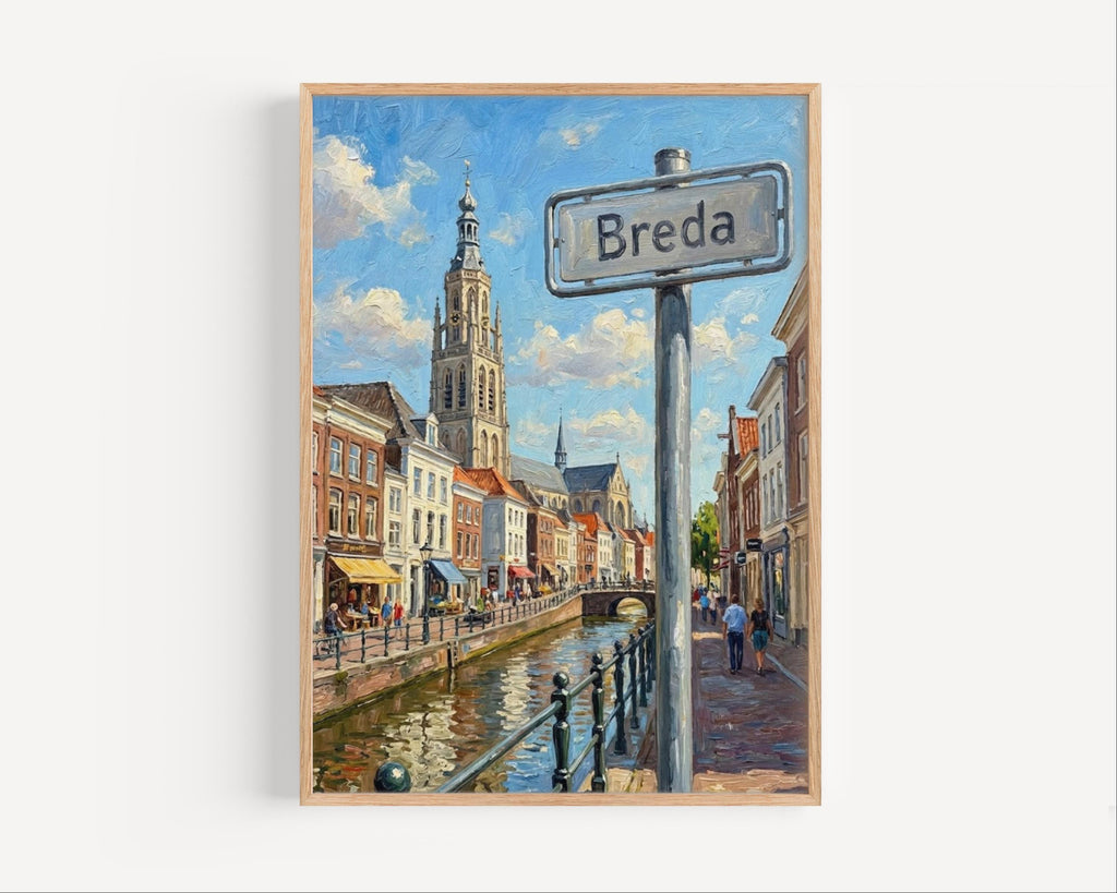 Breda Street Sign Wall Art Print: Historic Dutch City Travel Poster