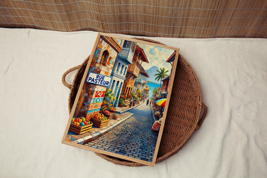 Poster Rue Pasteur Wall Art - Moroni Travel Print, Comoros Map, Housewarming Gift, Unique Moroni Art Poster