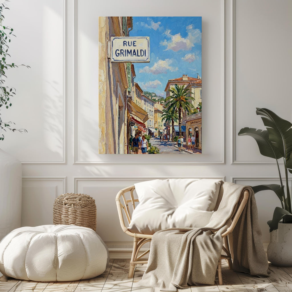 Rue Grimaldi Wall Art Print: La Condamine Monaco Travel Poster