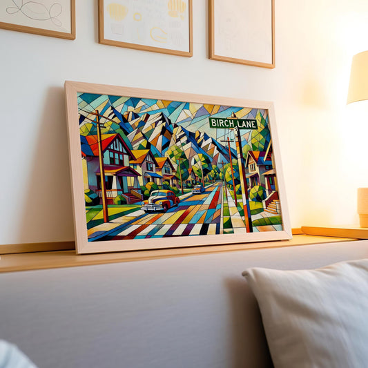 Birch Ln Wall Art Print - Colorado Travel Poster, Boulder Art, Housewarming Gift, Colorado Souvenir, Birch Lane Decor