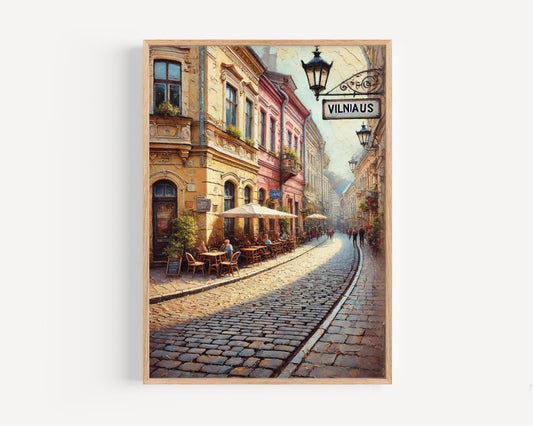 Vilniaus Street Wall Art, Vilnius Print, Lithuania Art, “City” Gift, Travel Souvenir, Travel Poster,  “State” Art, PERSONALIZED GIFT