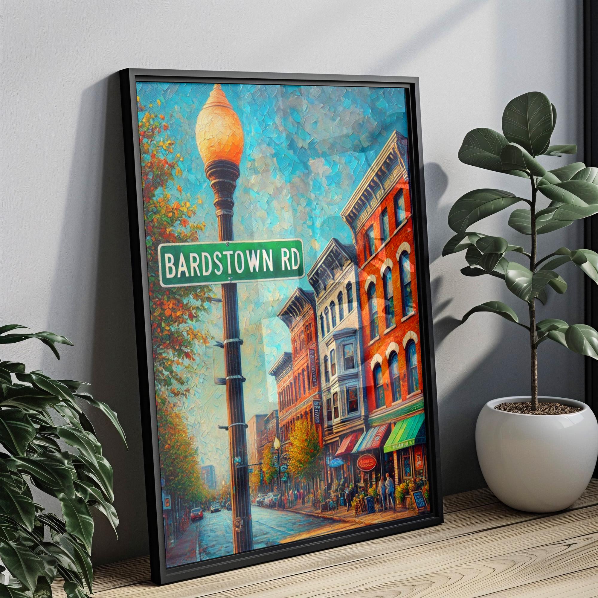 Bardstown Street Sign Print: Kentucky Small Town Travel Poster