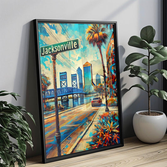 Art Jacksonville Wall Art Print - Florida Travel Poster, USA Decor, Housewarming Gift, Coastal Wall Decor, Florida Gift Idea