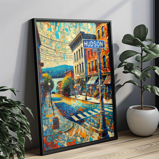New York Hudson Wall Art Print - Travel Poster & Souvenir Gift, USA Home Decor, New York City Housewarming Artwork