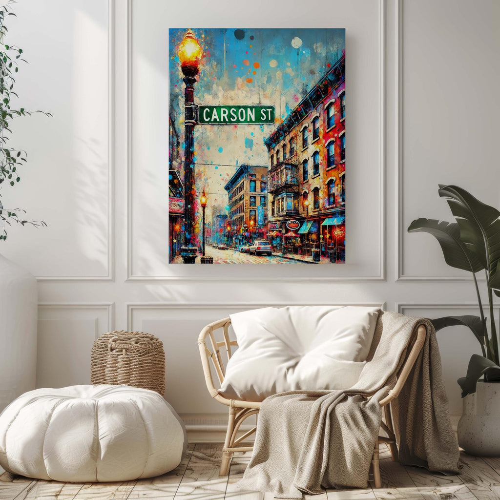 Carson St Print Cityscape - Pittsburgh, Pennsylvania, USA