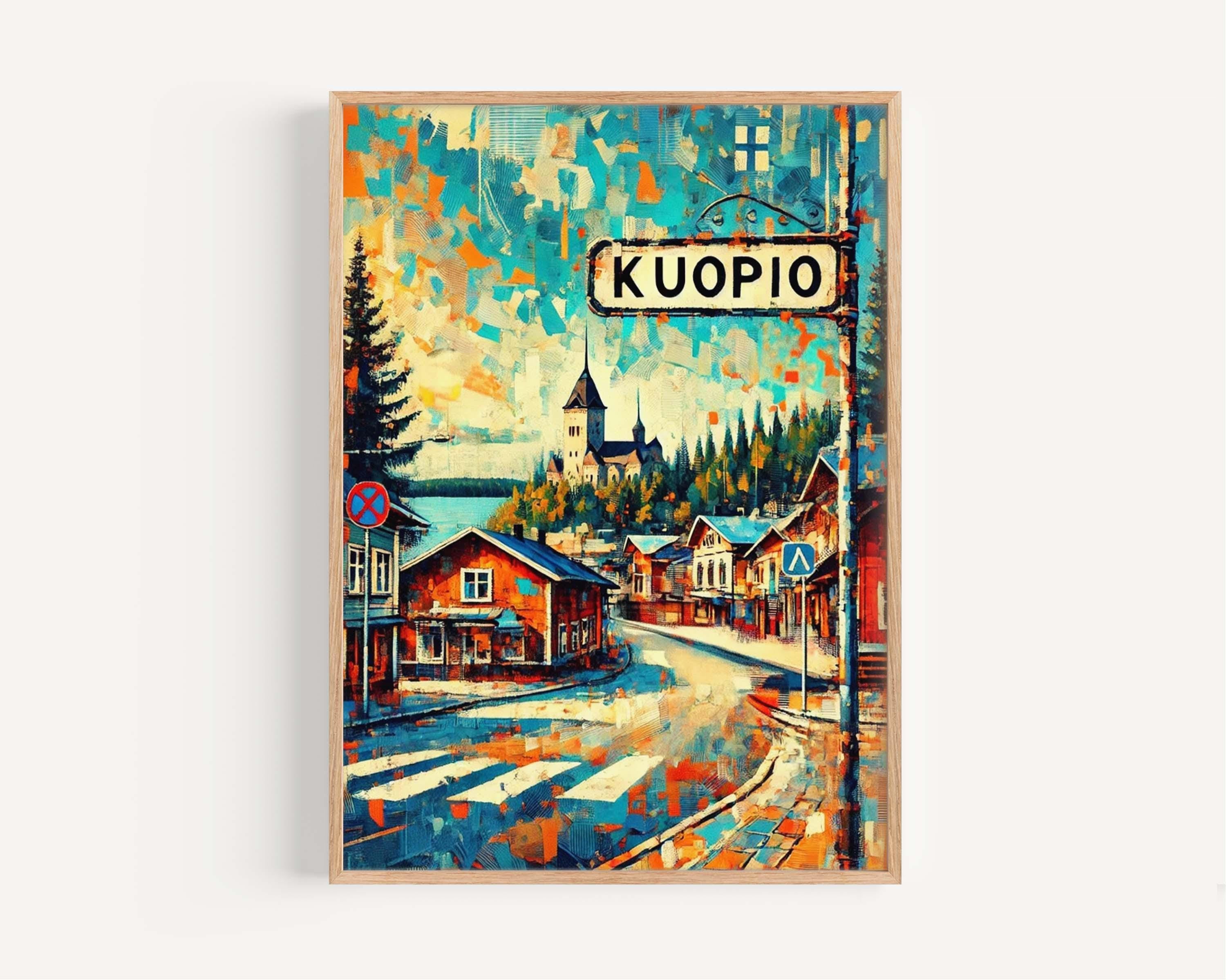Kuopio Minimalist Print - Kuopio, Finland