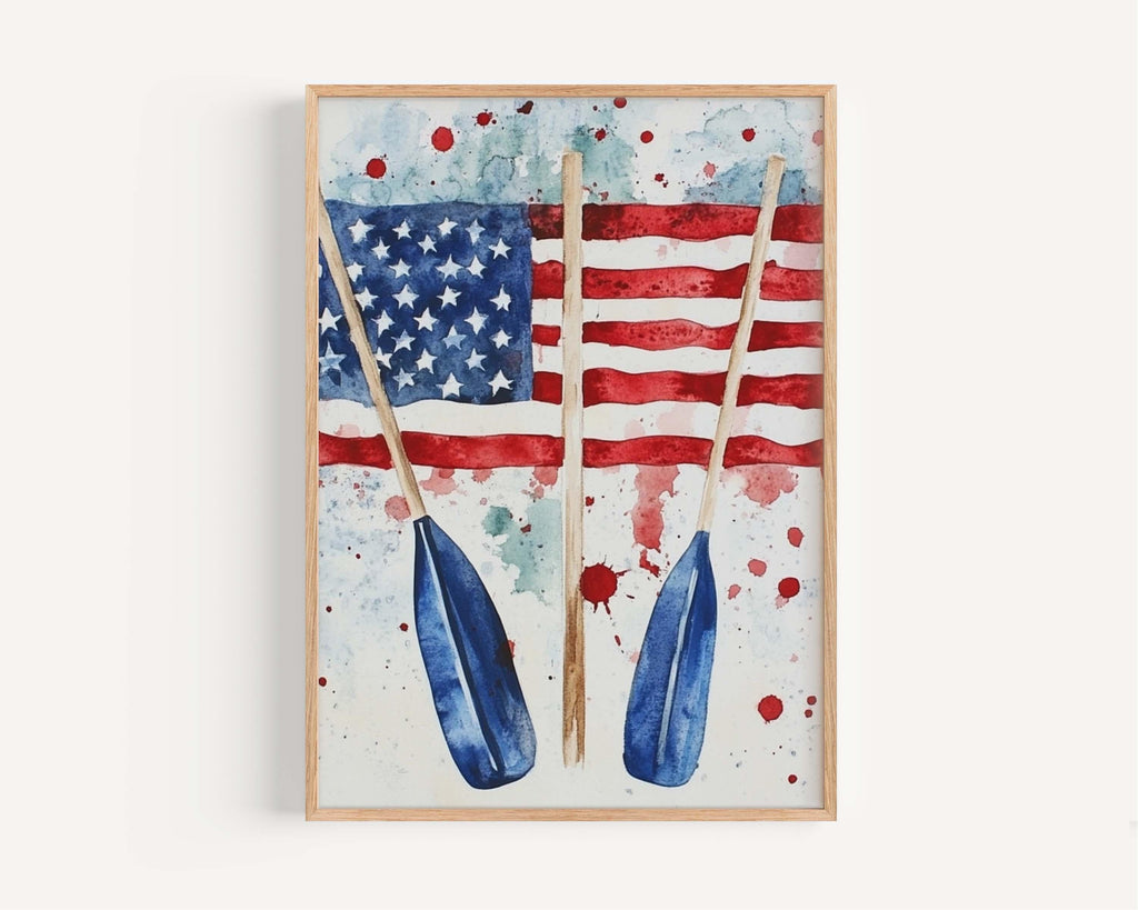Boat Oars Wall Art Patriotic - United States