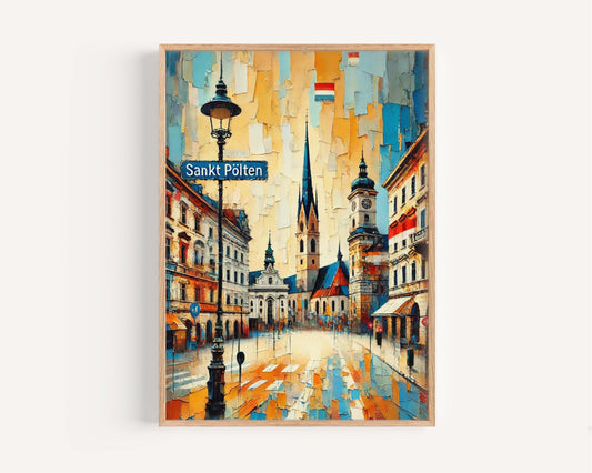 Sankt Pölten Art Print – Austria City Wall Art, Travel Poster, Housewarming Gift, Sankt Polten Decorative Map