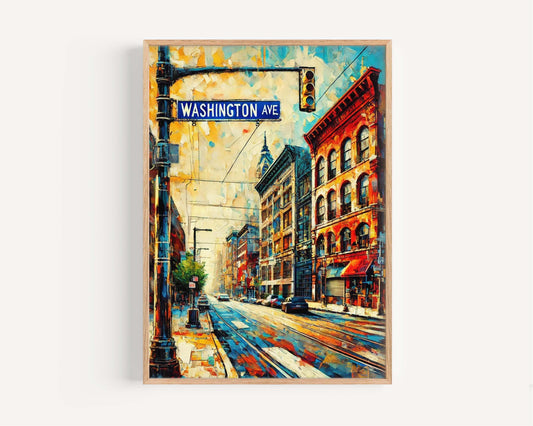 Washington Avenue Wall Art Print - Philly Travel Poster, Philadelphia Gift, PA Artwork, Housewarming Decor, Washington Ave Cityscape