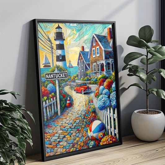 Massachusetts Nantucket Wall Art Print - Travel Poster & USA Home Decor - Perfect Housewarming Gift