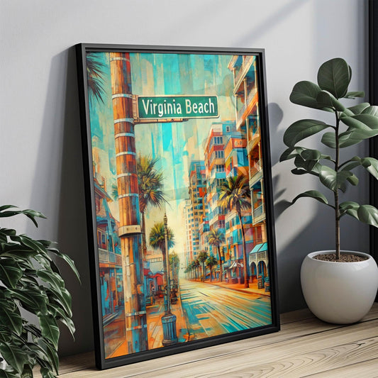 Virginia Art Virginia Beach Wall Art Print, Coastal Travel Poster, American Beach Decor, Housewarming Gift, Unique Home Decoration