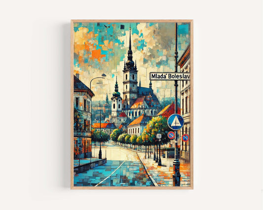 Mlada Boleslav Print - Czech Republic Wall Art, Travel Poster, City Gift, Home Decor, Housewarming Present, Unique Travel Art