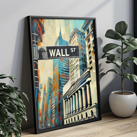 Manhattan Art Wall Street Print, NYC Travel Poster, New York City Gift & Housewarming Wall Decor