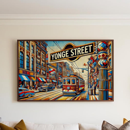 Yonge Street Wall Art Print - Toronto Travel Poster, Ontario Gift, Housewarming Decor, Cityscape Art, Modern Travel Print for Home