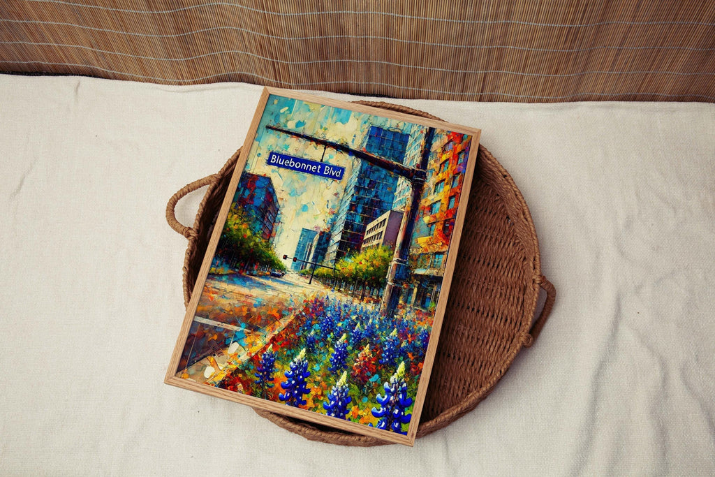 Bluebonnet Blvd Print - Baton Rouge, Louisiana, USA