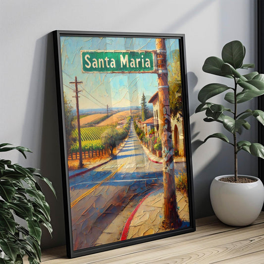 California Wall Art Santa Maria Print Travel Poster California Gift USA Home Decor Housewarming American Art