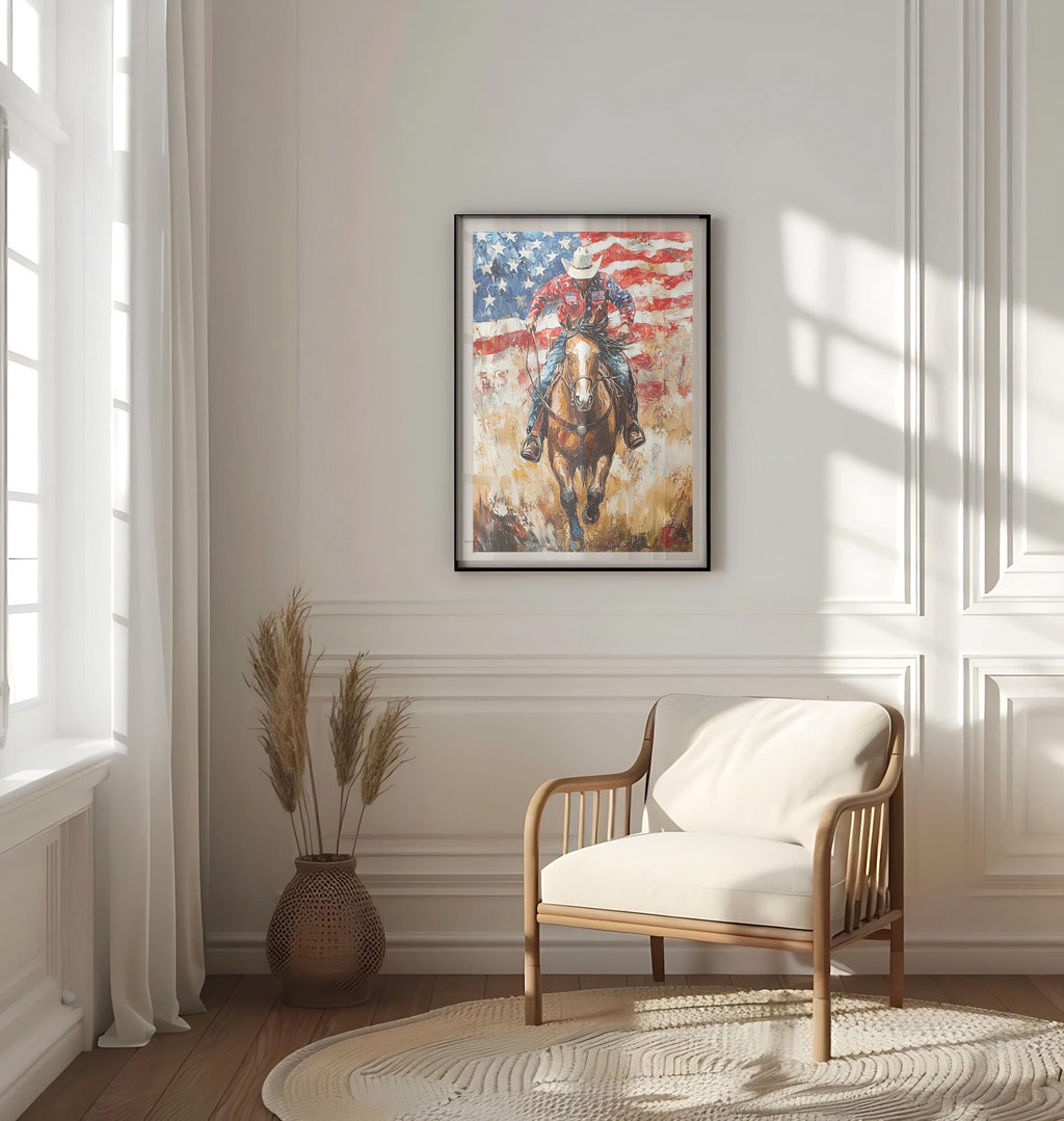 Cowboy Wall Art Abstract - United States