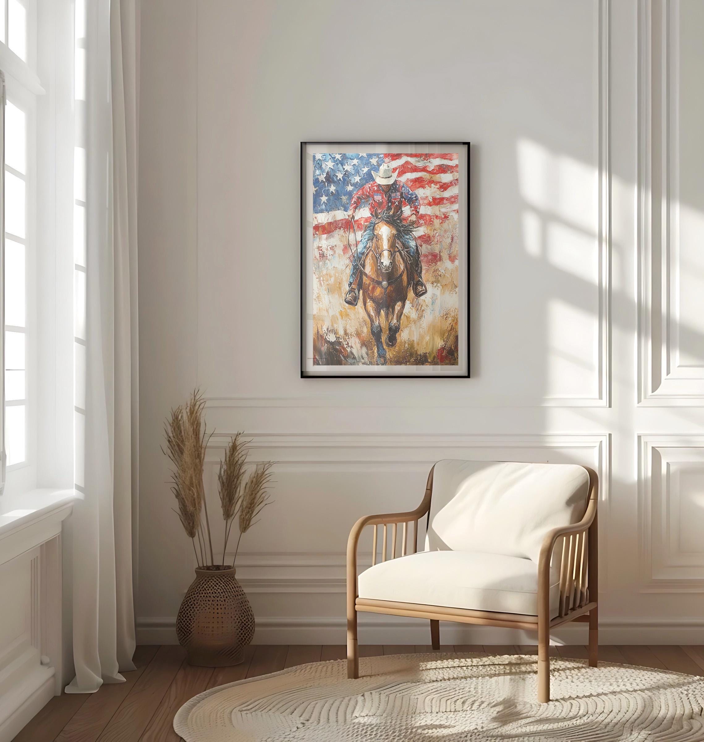 Cowboy Wall Art Abstract - United States