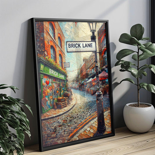 England Brick Lane Wall Art Print - Vintage London Travel Poster, England Gift & Housewarming Decor, Stylish UK Wall Artwork