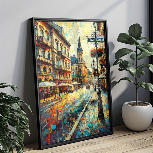 Hungary Piac St Wall Art Print - Debrecen Travel Poster & Gift, Housewarming Hungary Art Decor