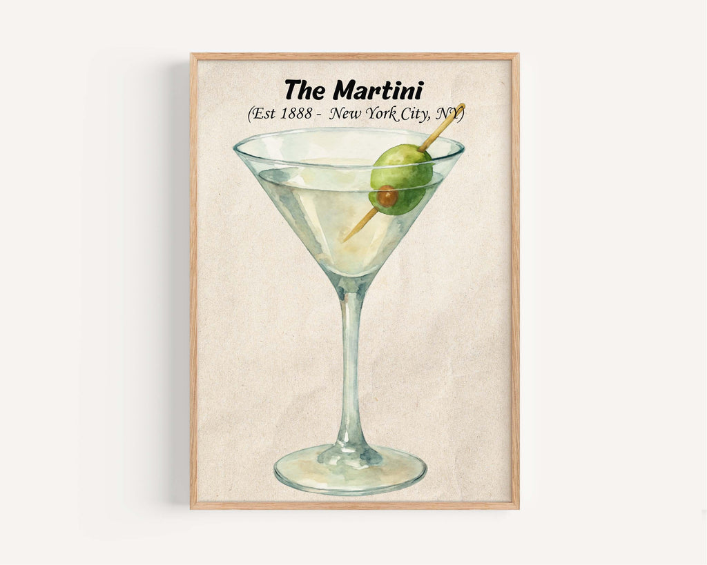 Martini Cocktail Vintage Print