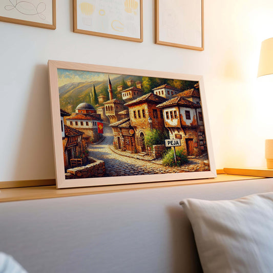 Peja Art Wall Print - Kosovo Travel Poster, European Home Decor, Peja City Gift, Housewarming Wall Art, Unique Kosovo Travel Print