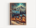 Heber Ave Oil Painting Art Print: Park City Utah Street Sign Travel Poster
