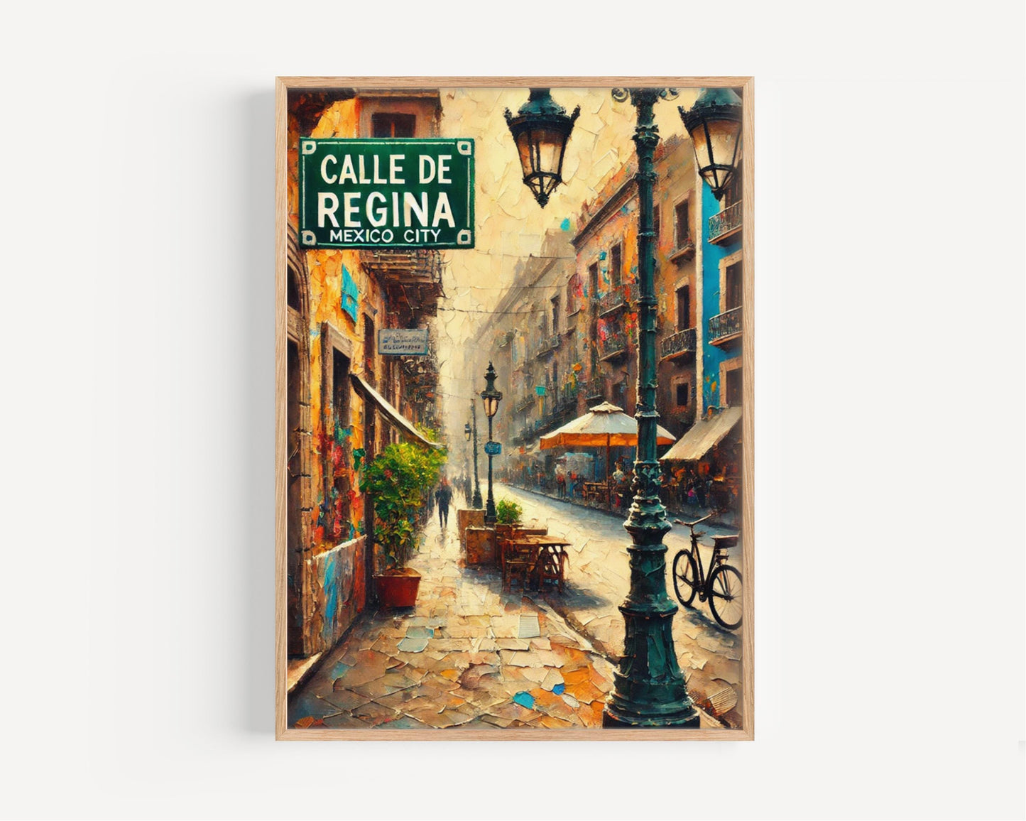 Calle de Regina Wall Art, Mexico City Print, Street Sign Art, Mexican Decor, Travel Souvenir, Vibrant Pedestrian Street, Gift for Travelers