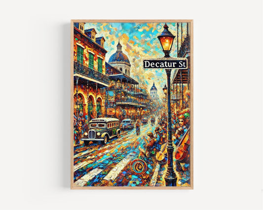 Decatur St Wall Art, Decatur Street Print, New Orleans Art, New Orleans Gift, Travel Print, Travel Poster, Housewarming Gift, Louisiana Art