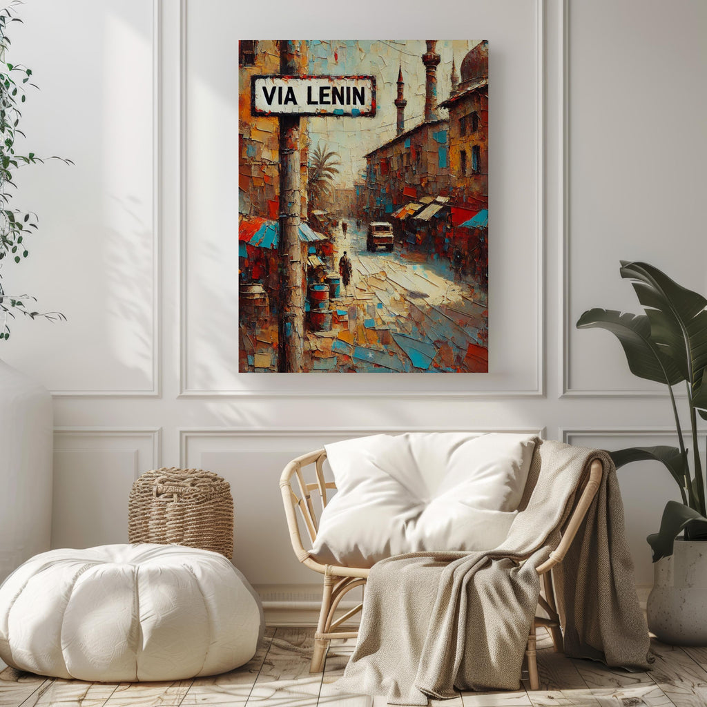 Via Lenin Wall Art, Mogadishu Print, Somalia Art, Street Sign Decor, Travel Souvenir, City Gift, Urban Landscape, Museum-Grade Paper