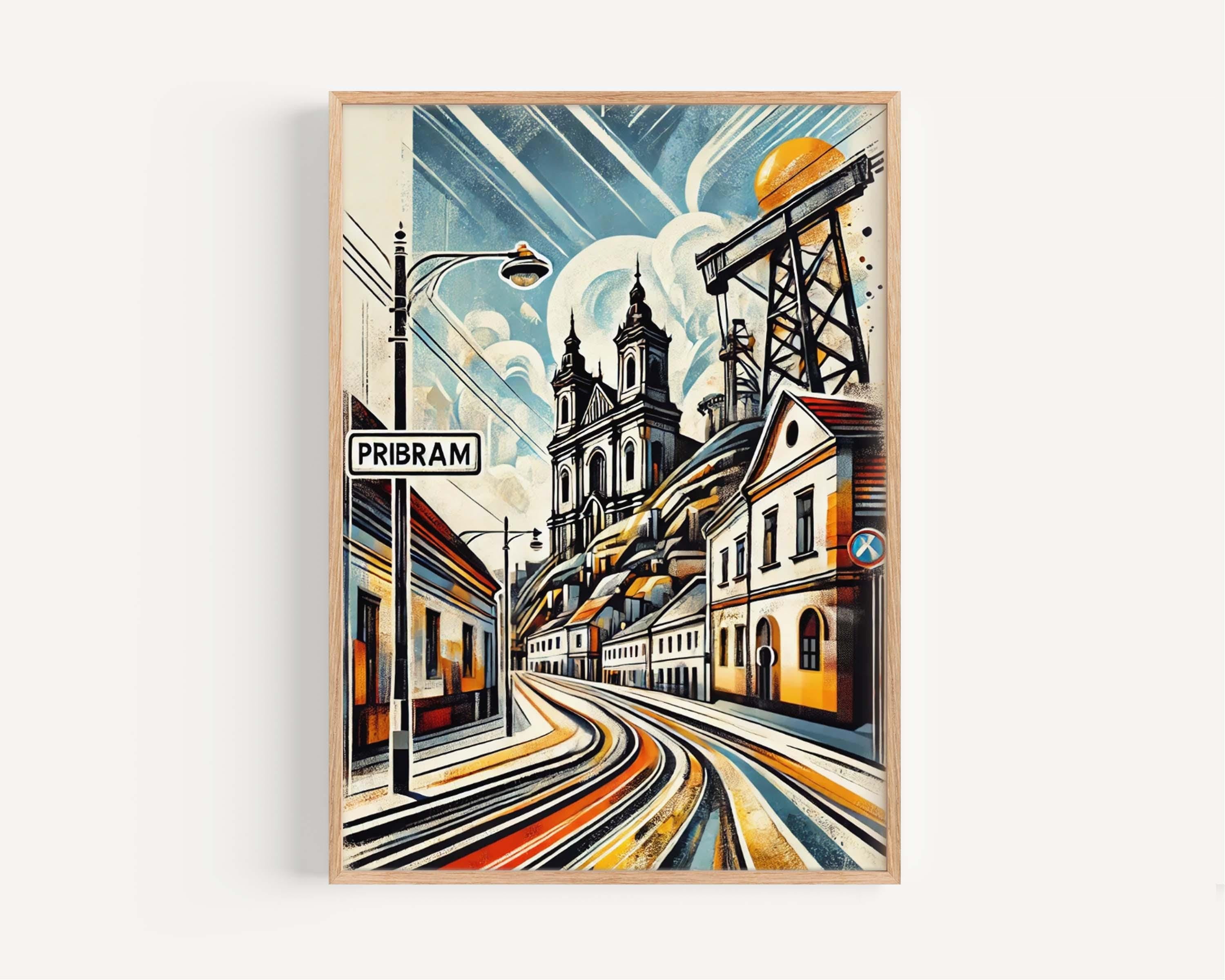 Pribram Art Print: Czech Republic City Wall Art Travel Poster Housewarming Gift Home Decor