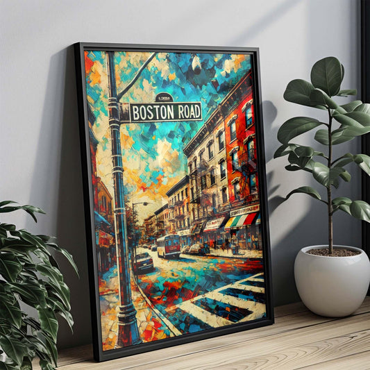Boston Road Print Bronx Wall Art, NYC Travel Poster, New York Artwork, Housewarming Gift, Boston Road Decorative Print