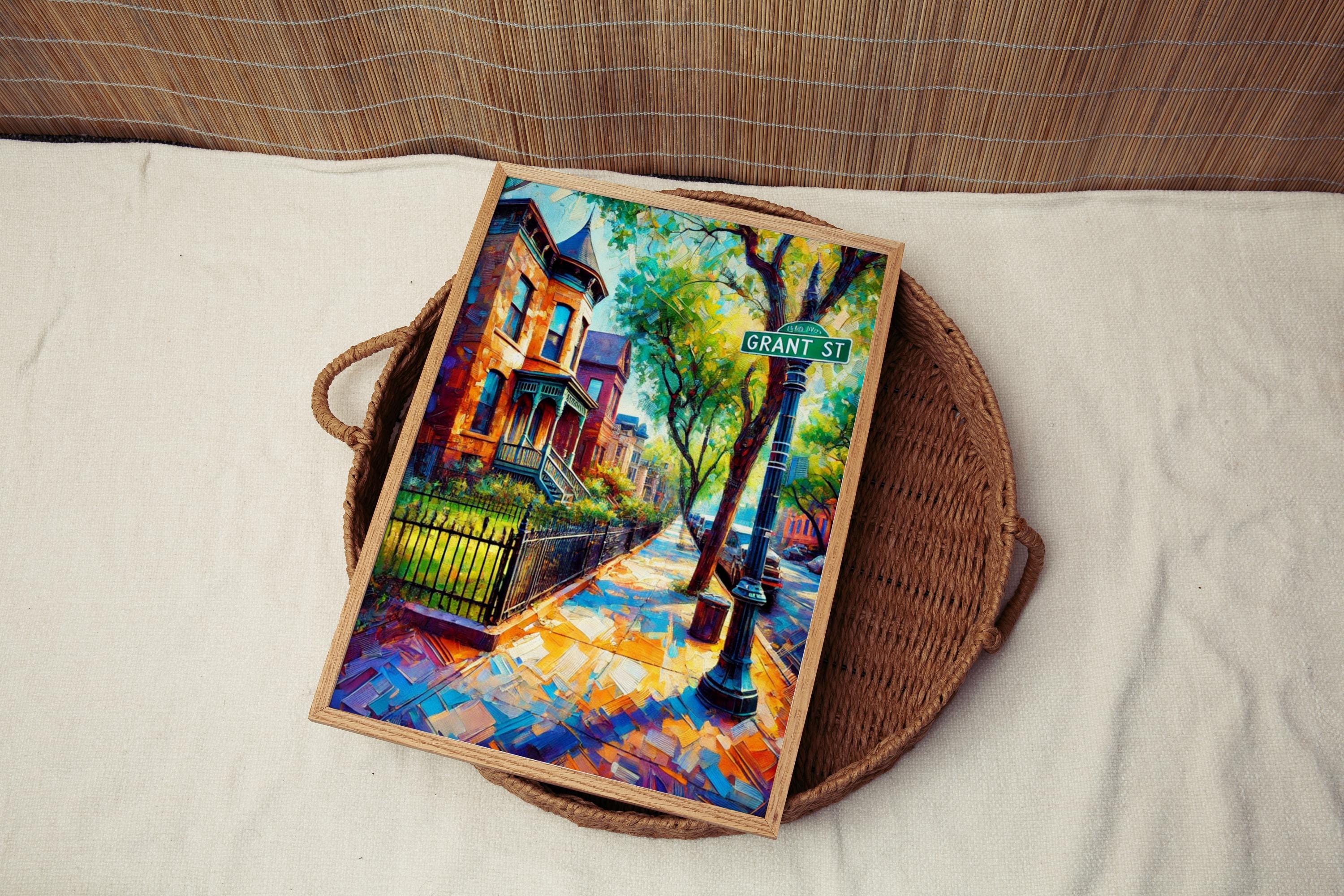 Denver Grant St Wall Art Print, Colorado Travel Poster, Denver Gift, Housewarming Decor, Modern Cityscape Artwork, Unique Wall Decor