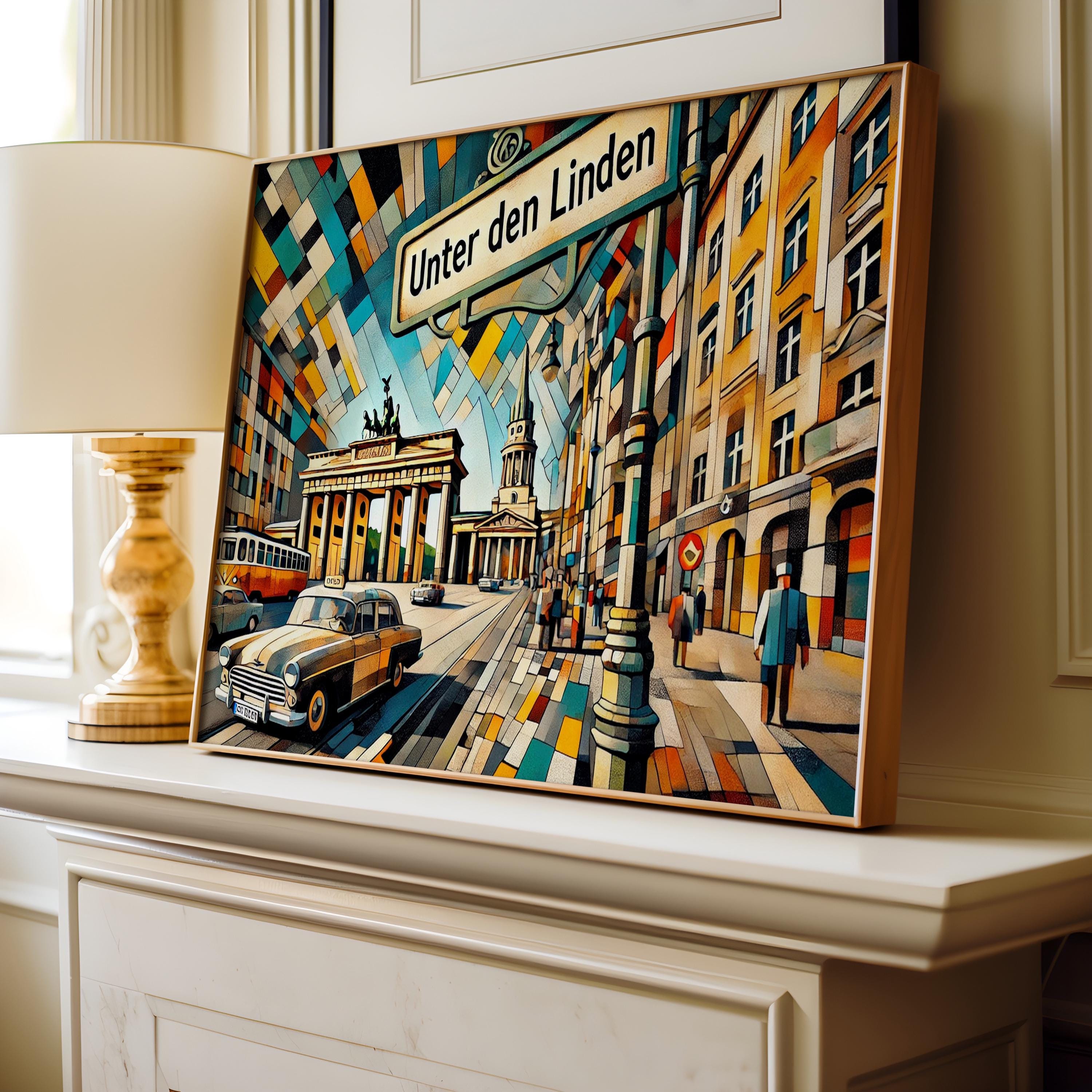 Unter den Linden Wall Art Print - Berlin Travel Poster, Germany Home Decor, Housewarming Gift, Modern Cityscape Illustration