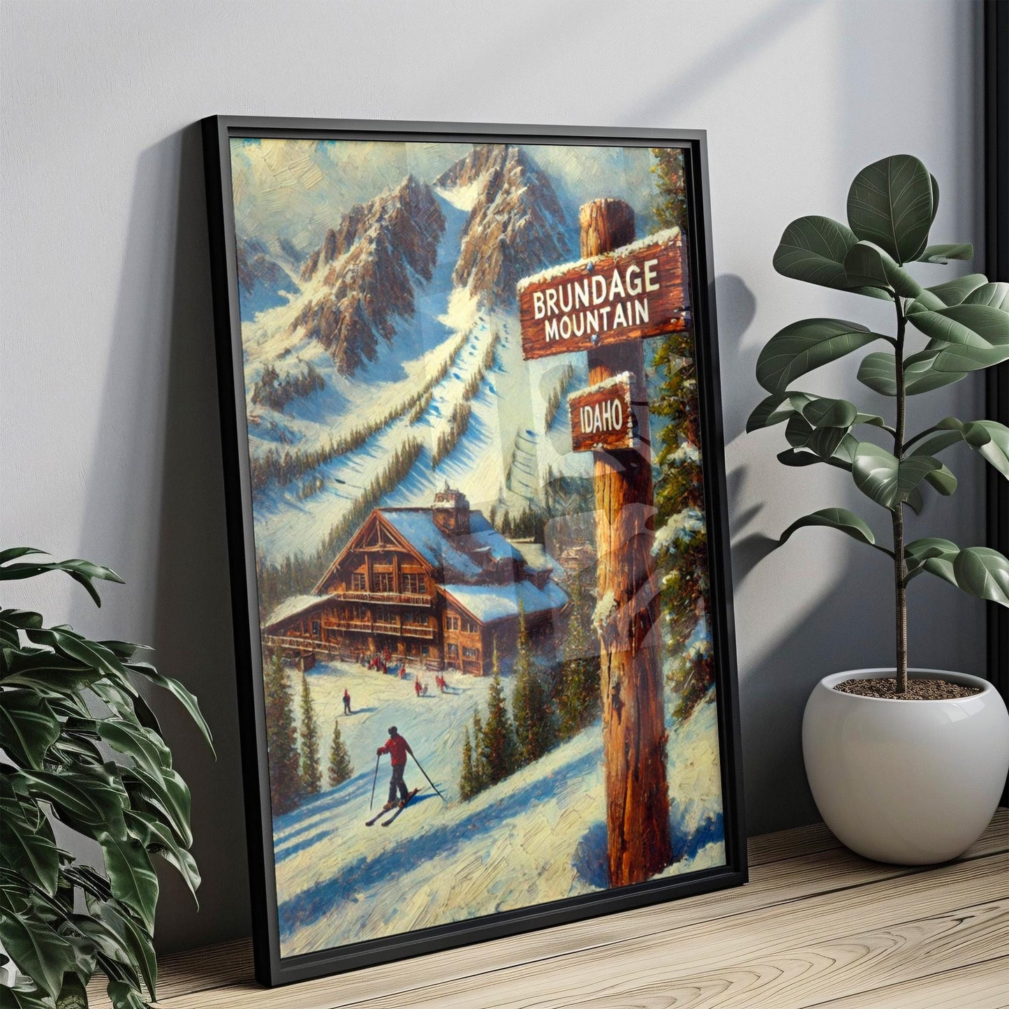 Brundage Mountain Ski Resort Art Print: Idaho Travel Poster