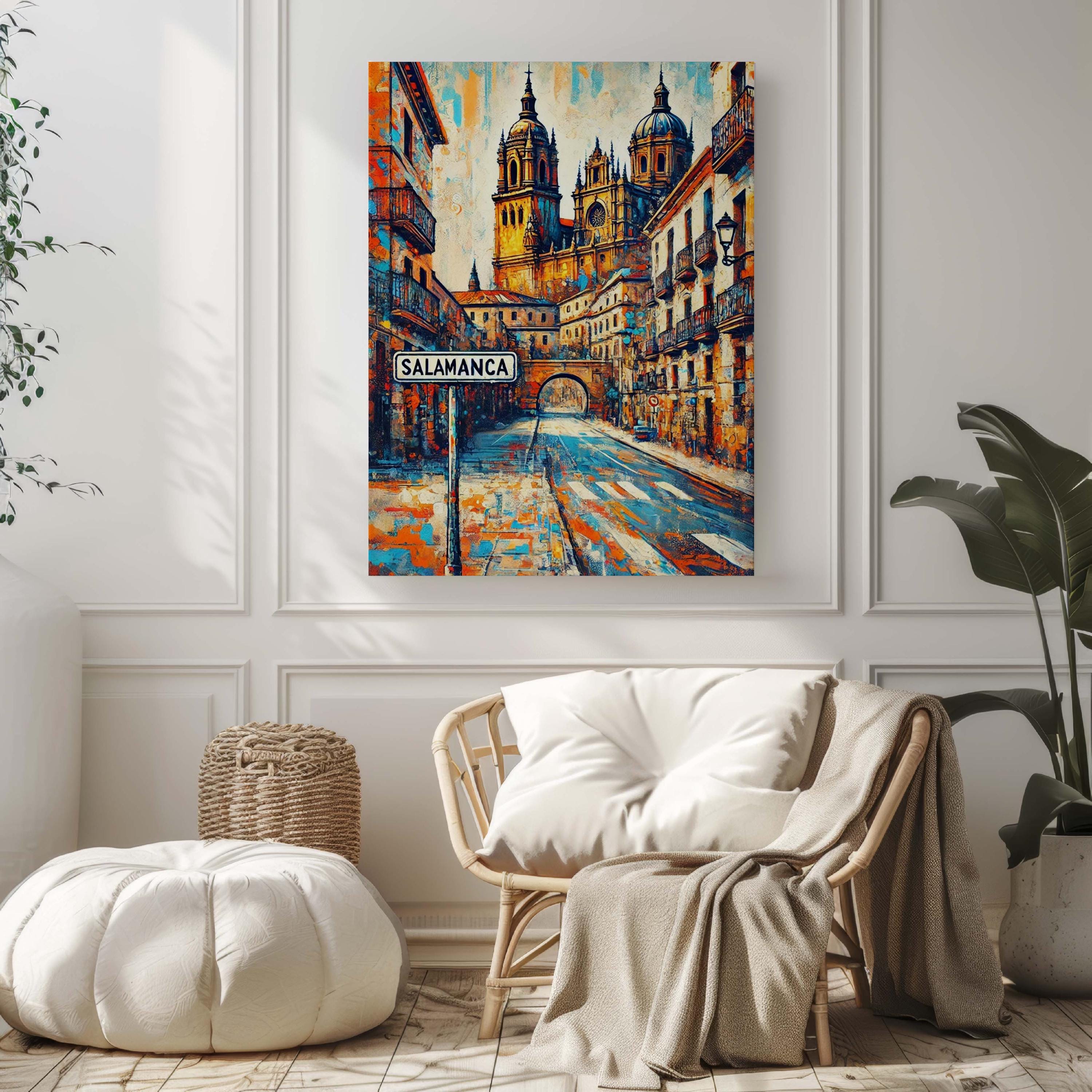 Salamanca Art Print - Spain City Travel Poster, European Wall Art, Housewarming Gift, Salamanca Spain Home Decor, Travel Gift