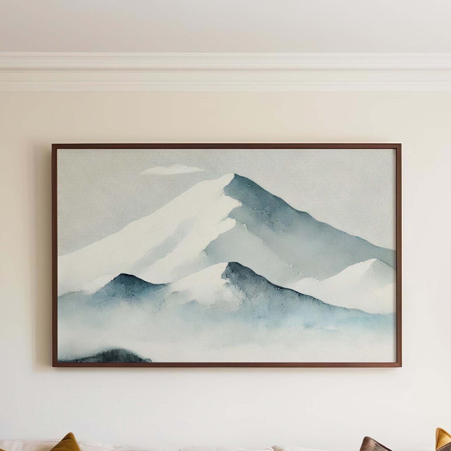 Nature Gift Mountain Wall Art - Snowy Mountain Print, Cozy Home Decor, Housewarming & New Home Family Art, Rustic Nature Decoration