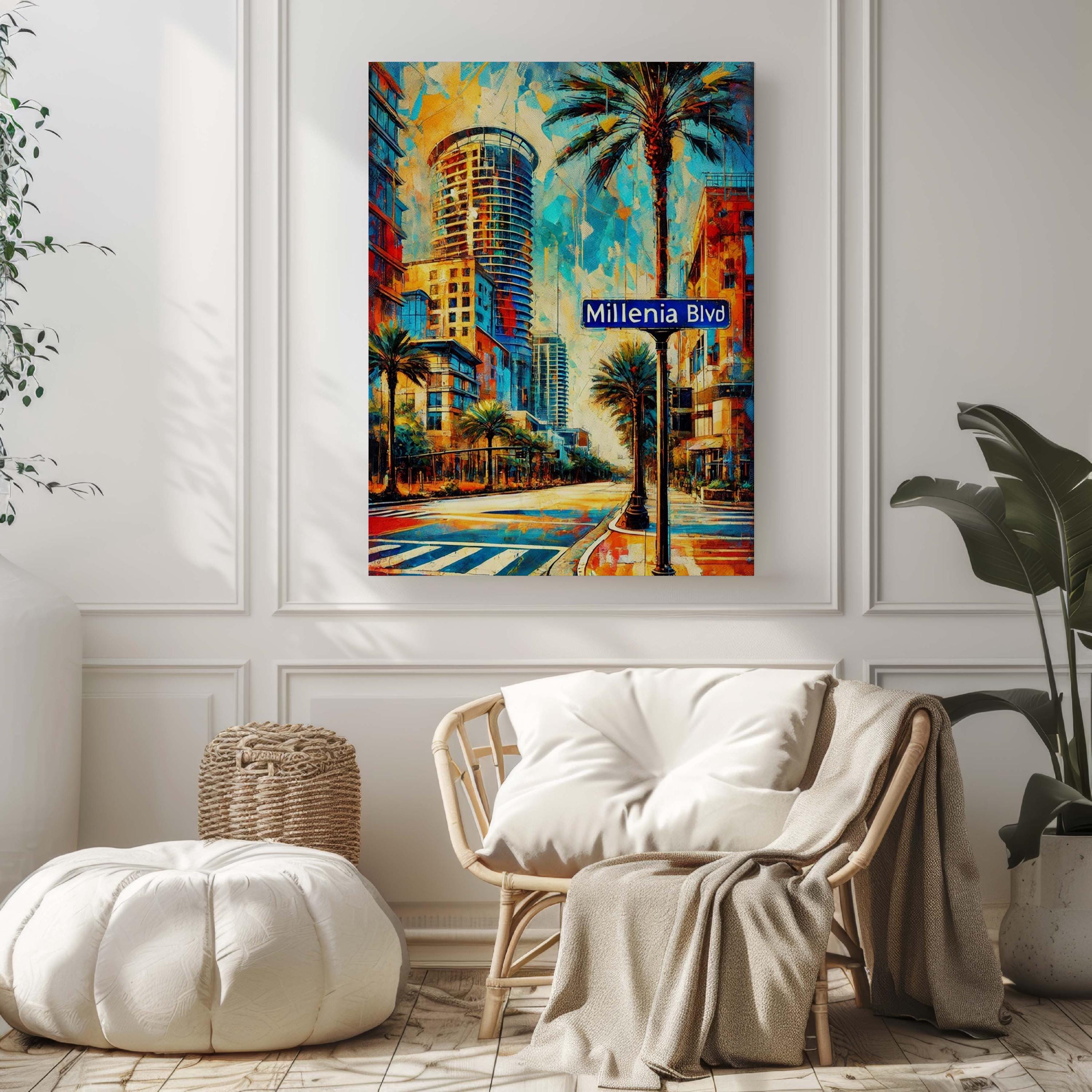 Millenia Boulevard Modern Poster - Orlando, Florida, USA