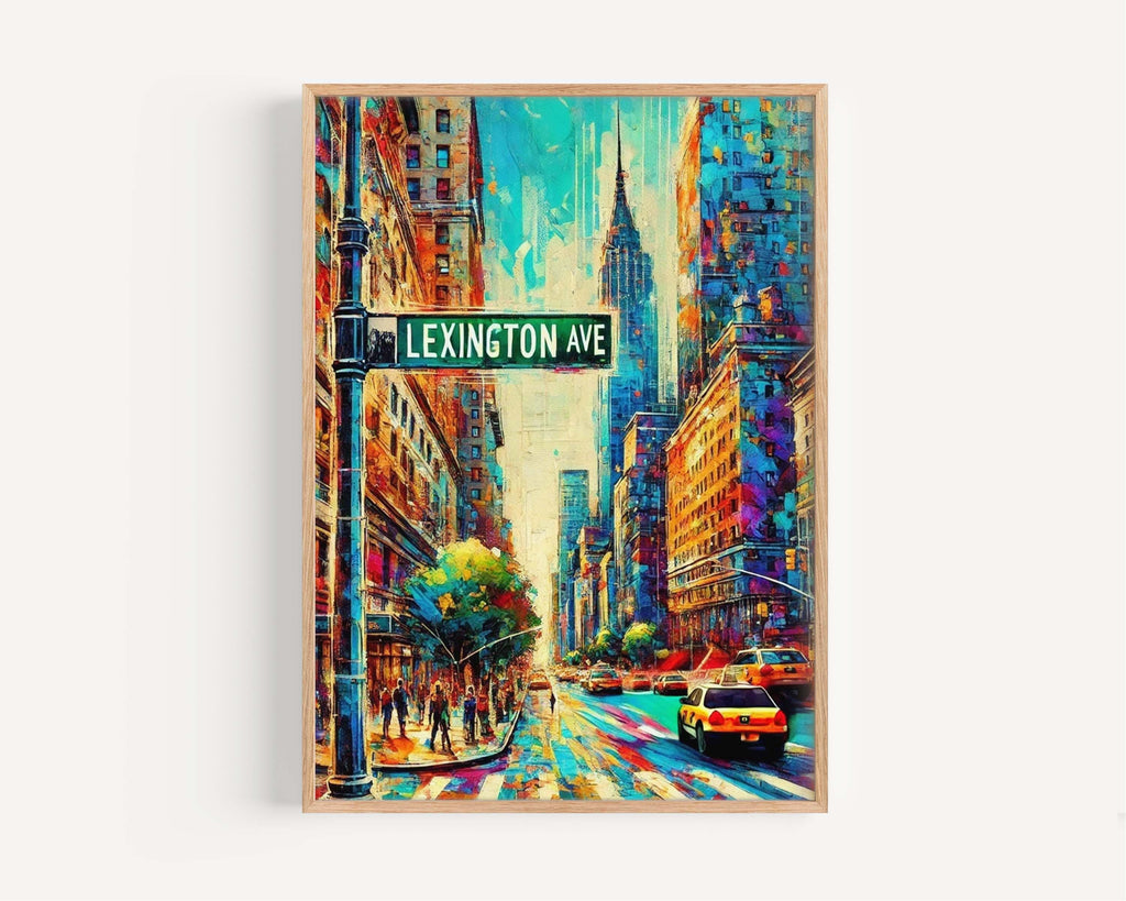 Lexington Ave Print - Manhattan Wall Art, NYC Travel Poster, New York City Gift, Lexington Avenue Decor, Housewarming & Urban Home Accent